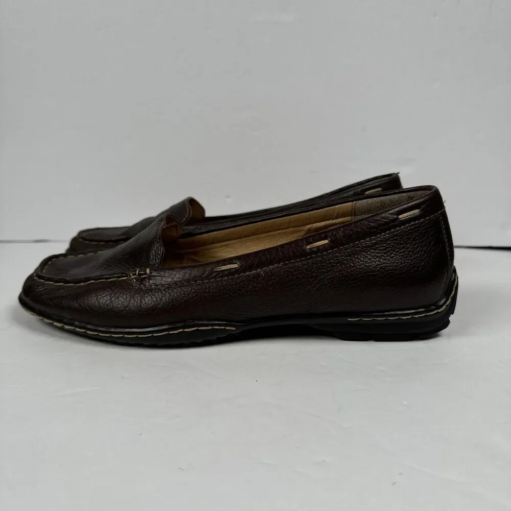 Bjorndal Brown Leather‎ Driving Moccasin slip On Shoe Size 9M *peeling One Heel